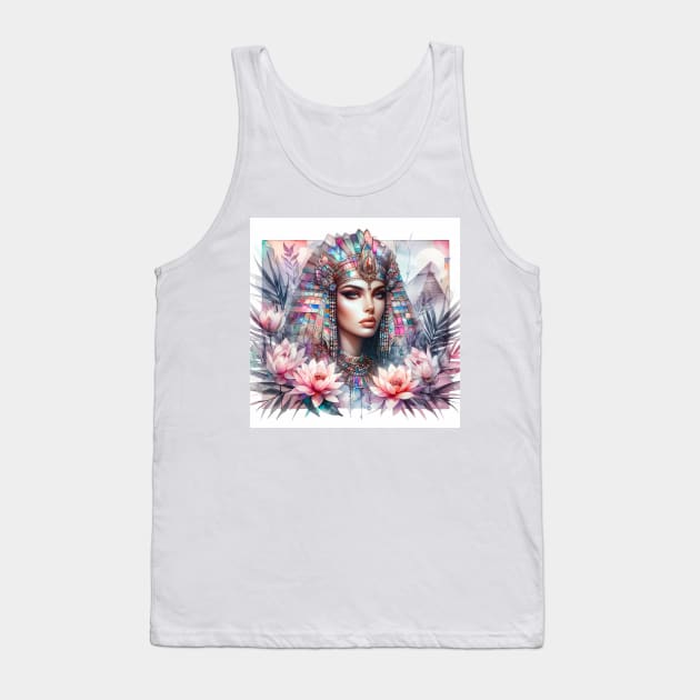 Egyptian  Queen And Lotus Tank Top by ERArts